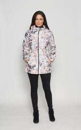 Shell- Printed Zipper Womens Rain Jacket
